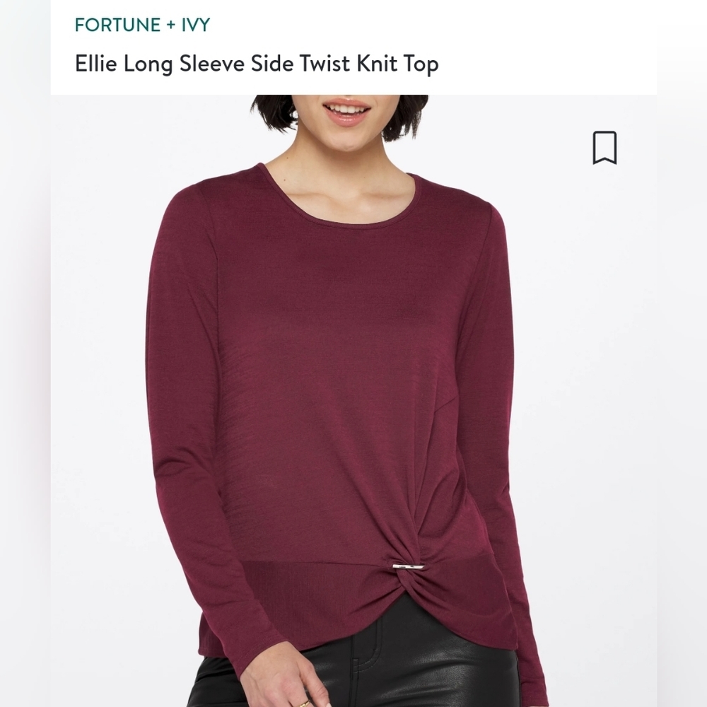 Fortune + Ivy Knit Top in Dark purple XL, X Large